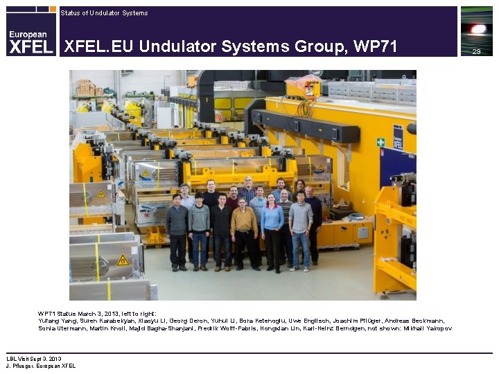 Status of Undulator Systems XFEL. EU Undulator Systems Group, WP 71 Status March 3,
