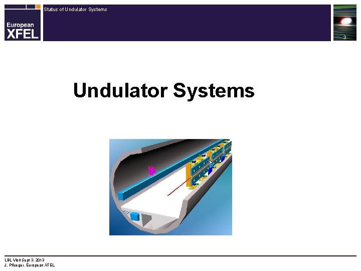 Status of Undulator Systems 3 Undulator Systems LBL Visit Sept 3, 2013 J. Pflueger,