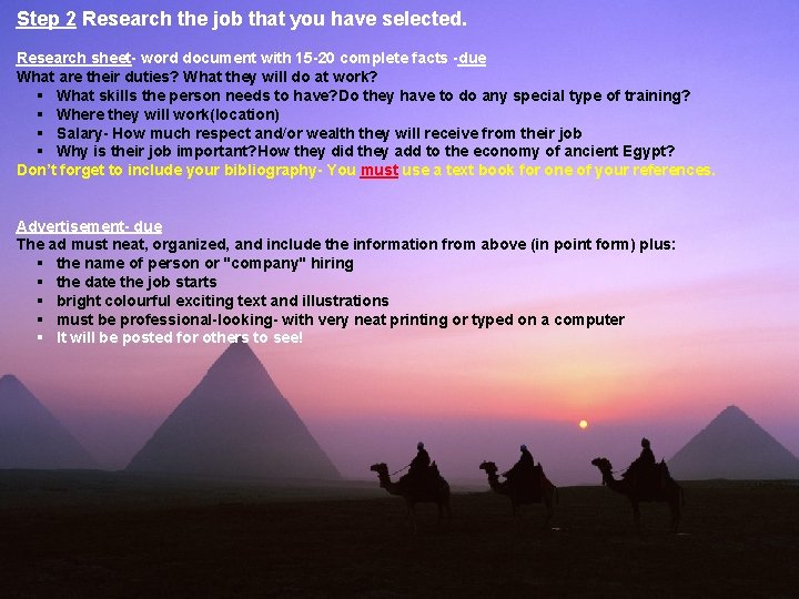 Step 2 Research the job that you have selected. Research sheet- word document with Step 2 Research the job that you have selected. Research sheet- word document with