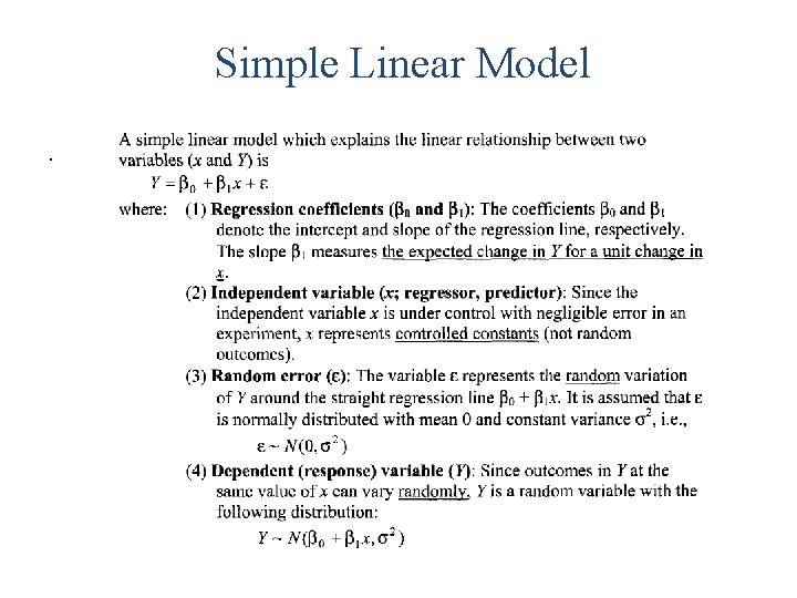 Simple Linear Model. 