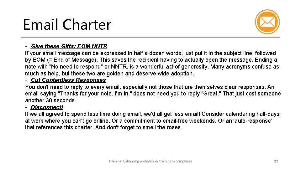 Email Charter • Give these Gifts: EOM NNTR If your email message can be Email Charter • Give these Gifts: EOM NNTR If your email message can be