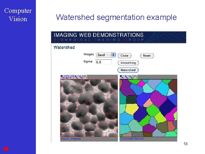 Computer Vision Watershed segmentation example 56 