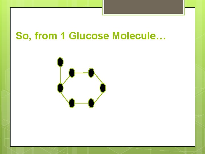 So, from 1 Glucose Molecule… 