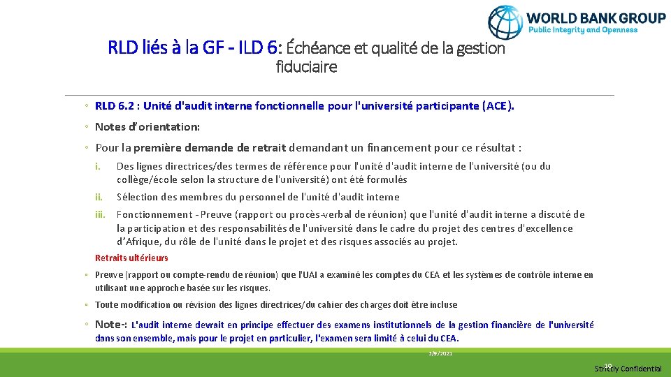 RLD liés à la GF - ILD 6: Échéance et qualité de la gestion