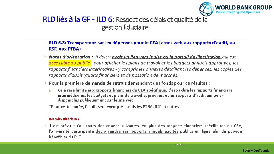 RLD liés à la GF - ILD 6: Respect des délais et qualité de