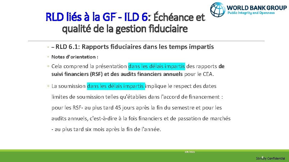 RLD liés à la GF - ILD 6: Échéance et qualité de la gestion