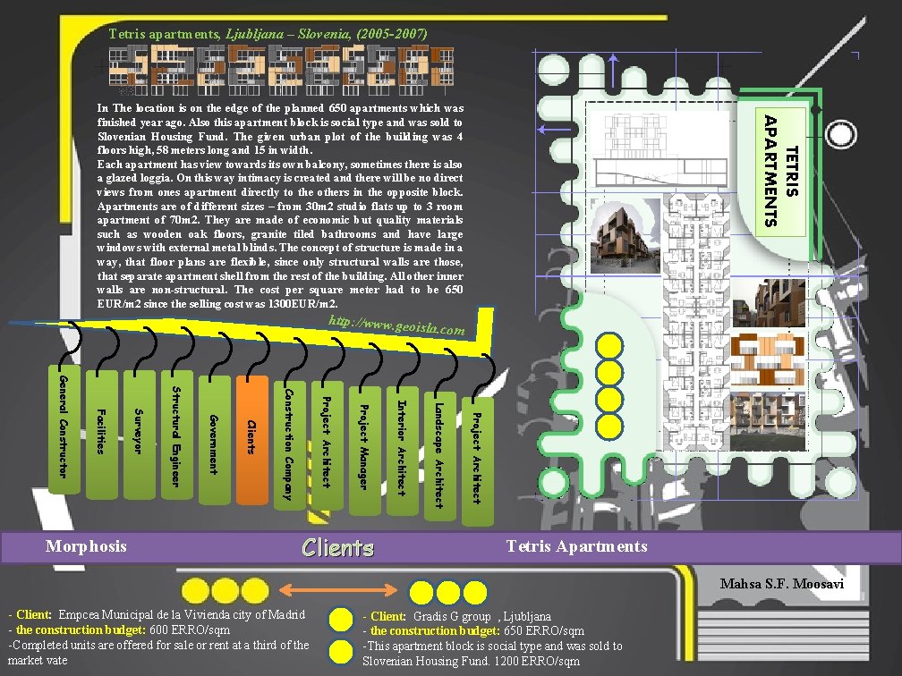 Tetris apartments, Ljubljana – Slovenia, (2005 -2007) http: //www. geo isla. com Project Architect