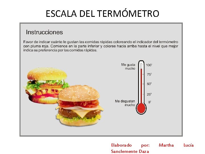 ESCALA DEL TERMÓMETRO Elaborado por: Sanclemente Daza Martha Lucía 