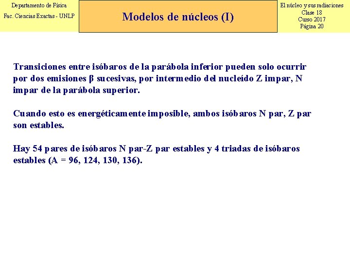 Departamento de Física Fac. Ciencias Exactas - UNLP Modelos de núcleos (I) El núcleo