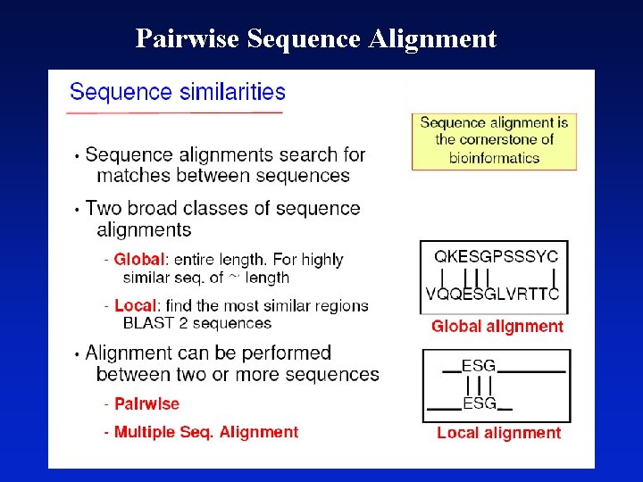 Pairwise Sequence Alignment 