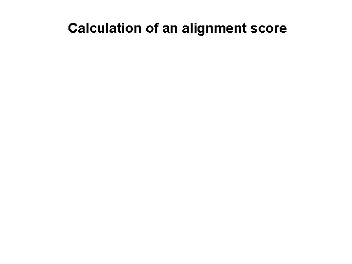 Calculation of an alignment score 