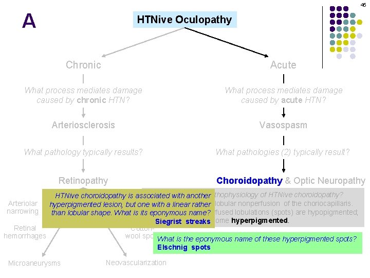 45 A HTNive Oculopathy Chronic Acute What process mediates damage caused by chronic HTN?