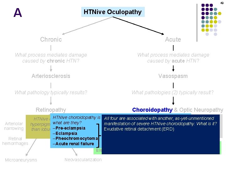 49 A HTNive Oculopathy Chronic Acute What process mediates damage caused by chronic HTN?