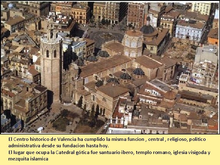 El Centro historico de Valencia ha cumplido la misma funcion , central , religioso,