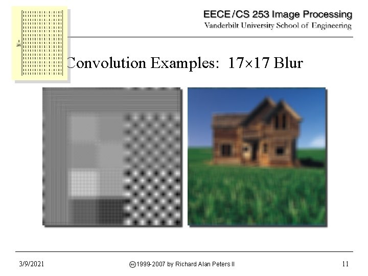 Convolution Examples: 17 17 Blur 3/9/2021 1999 -2007 by Richard Alan Peters II 11