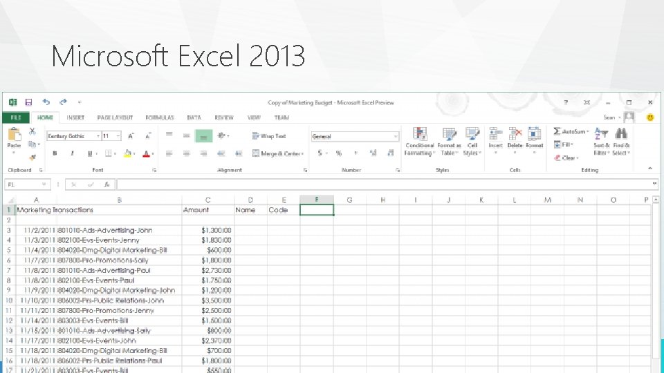 Microsoft Excel 2013 