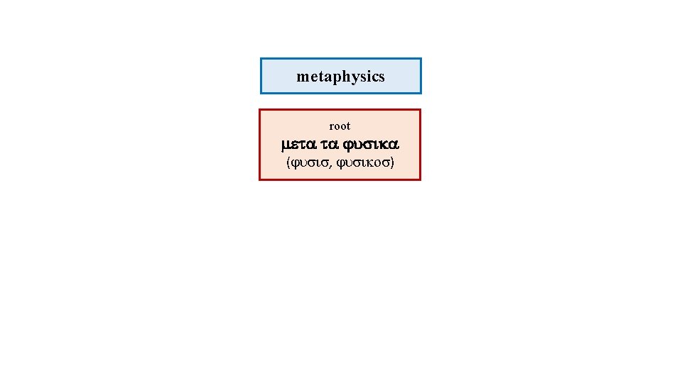 metaphysics root ( , ) 