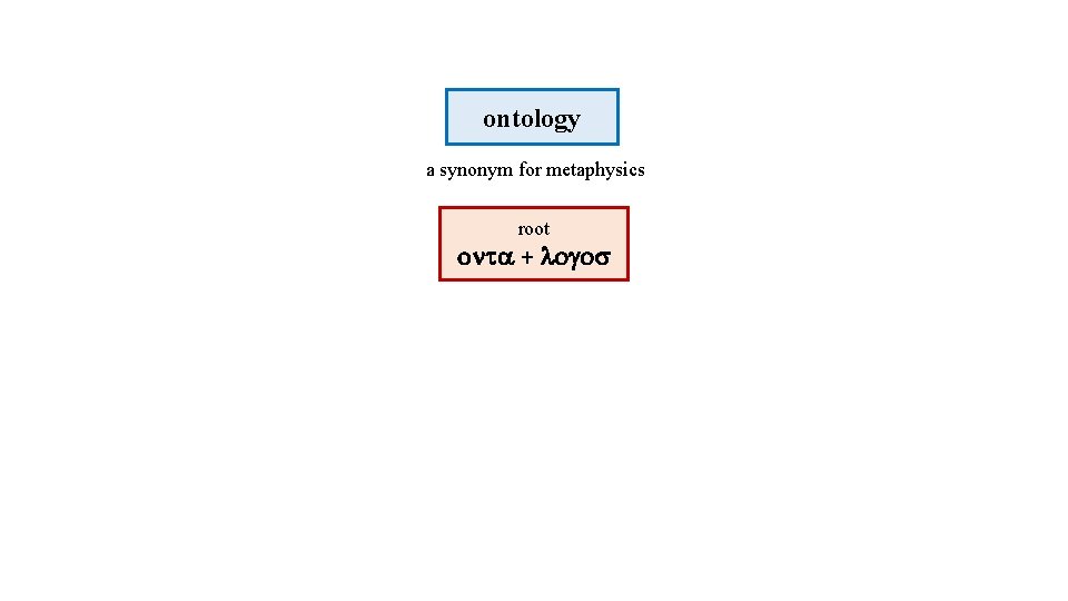 ontology a synonym for metaphysics root + 