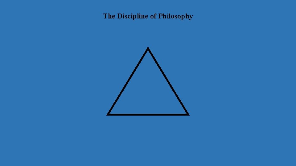 The Discipline of Philosophy 