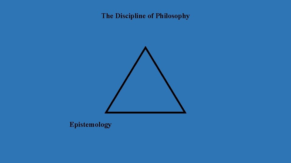 The Discipline of Philosophy Epistemology 