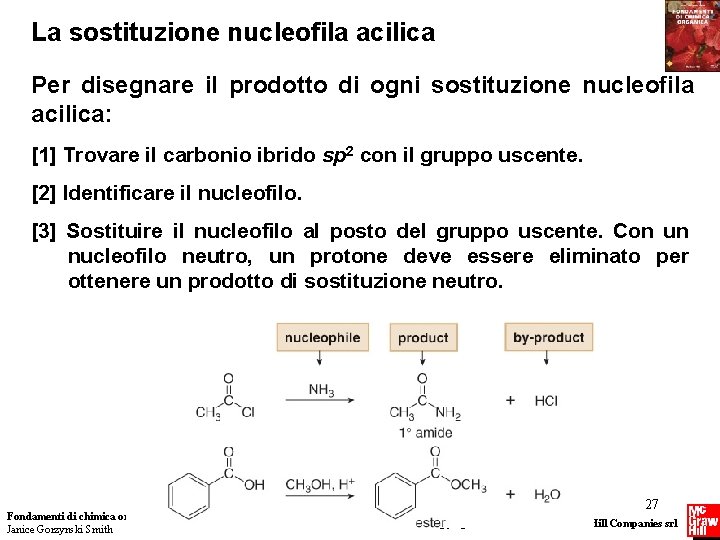La sostituzione nucleofila acilica Per disegnare il prodotto di ogni sostituzione nucleofila acilica: [1]