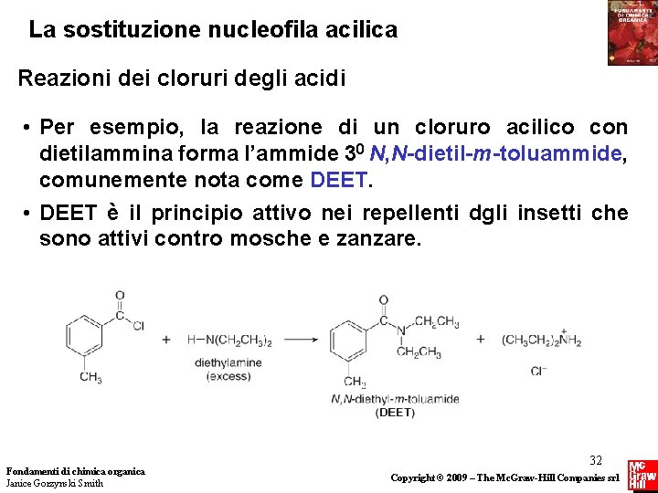 La sostituzione nucleofila acilica Reazioni dei cloruri degli acidi • Per esempio, la reazione La sostituzione nucleofila acilica Reazioni dei cloruri degli acidi • Per esempio, la reazione