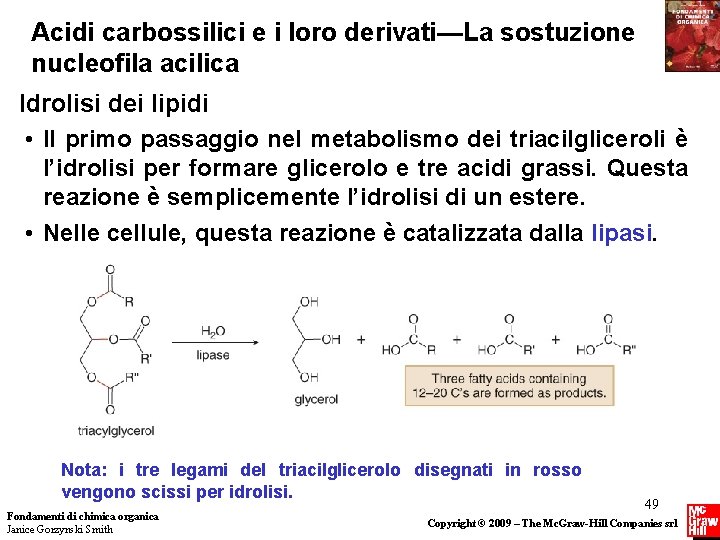 Acidi carbossilici e i loro derivati—La sostuzione nucleofila acilica Idrolisi dei lipidi • Il Acidi carbossilici e i loro derivati—La sostuzione nucleofila acilica Idrolisi dei lipidi • Il