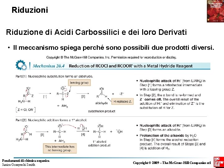Riduzioni Riduzione di Acidi Carbossilici e dei loro Derivati • Il meccanismo spiega perché Riduzioni Riduzione di Acidi Carbossilici e dei loro Derivati • Il meccanismo spiega perché