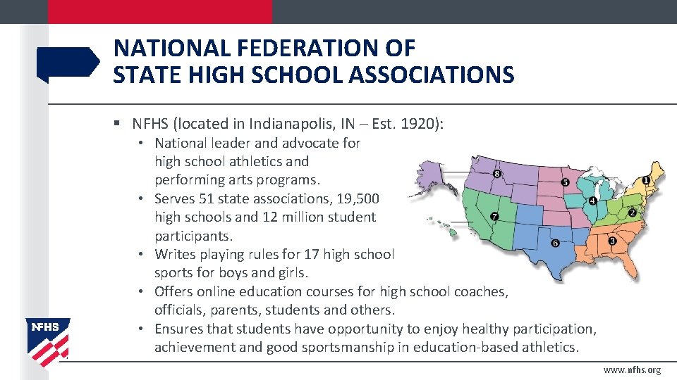 NATIONAL FEDERATION OF STATE HIGH SCHOOL ASSOCIATIONS § NFHS (located in Indianapolis, IN –