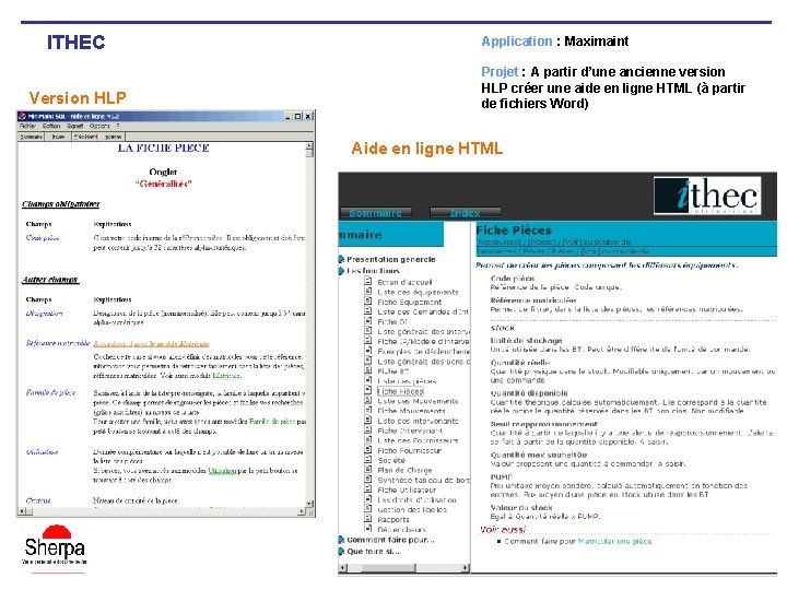 ITHEC Version HLP Application : Maximaint Projet : A partir d’une ancienne version HLP