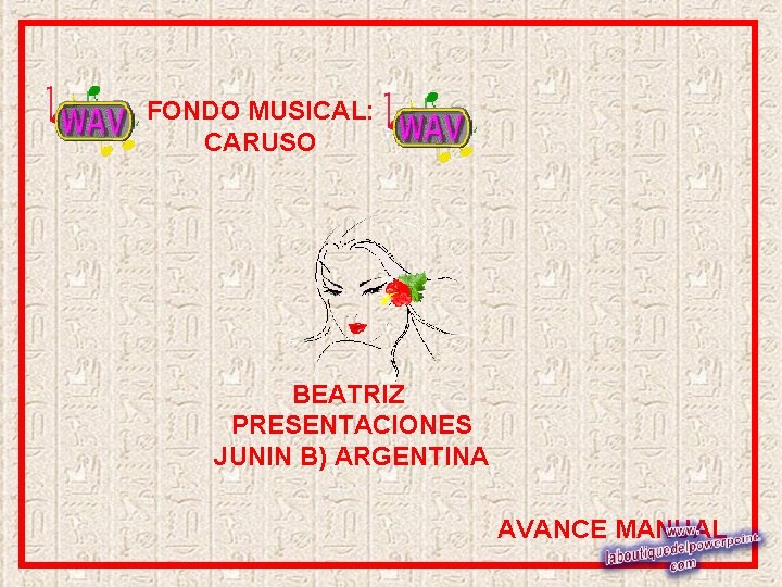 FONDO MUSICAL: CARUSO BEATRIZ PRESENTACIONES JUNIN B) ARGENTINA AVANCE MANUAL 