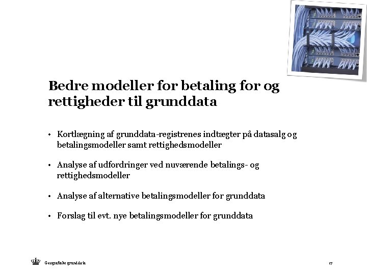 Bedre modeller for betaling for og rettigheder til grunddata • Kortlægning af grunddata-registrenes indtægter