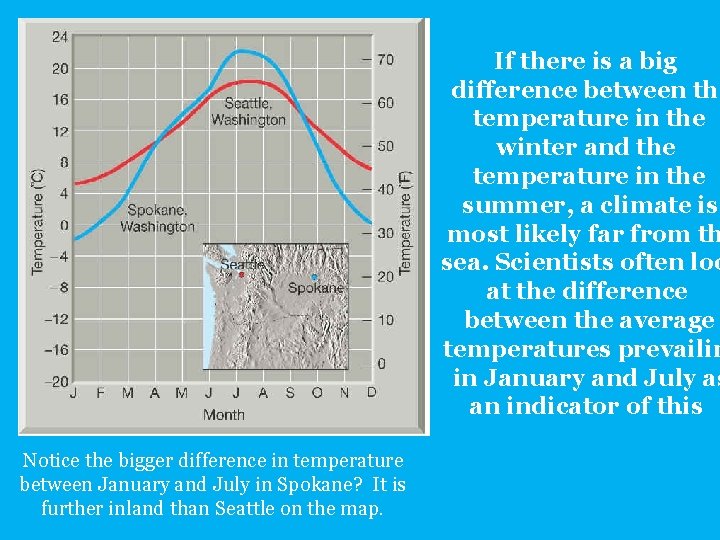 If there is a big difference between the temperature in the winter and the