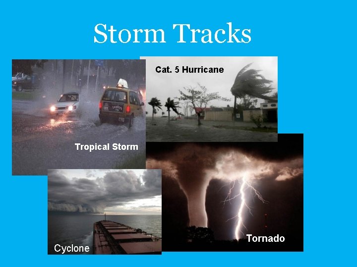 Storm Tracks Cat. 5 Hurricane Tropical Storm Cyclone Tornado 