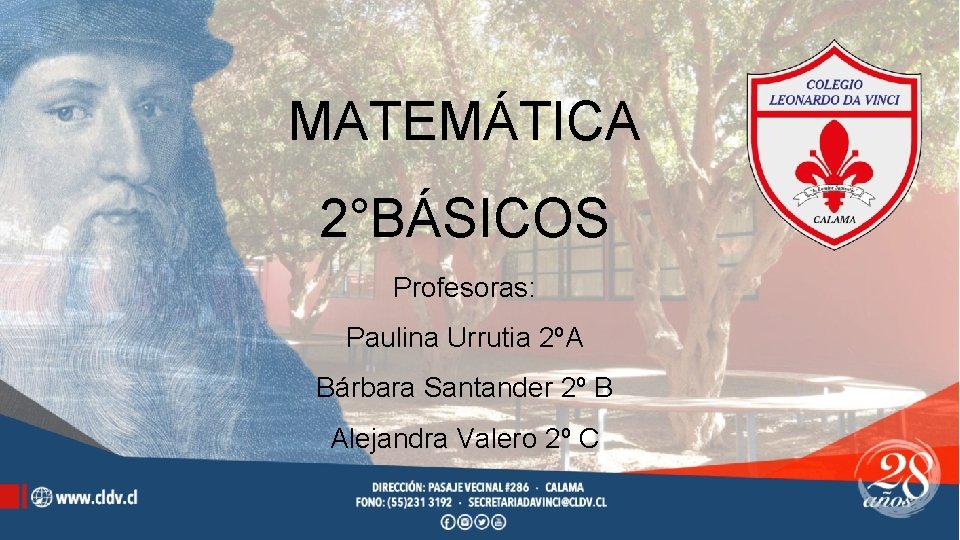 MATEMÁTICA 2°BÁSICOS Profesoras: Paulina Urrutia 2ºA Bárbara Santander 2º B Alejandra Valero 2º C