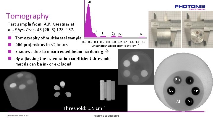 Al Tomography Test sample from: A. P. Kaestner et al. , Phys. Proc. 43