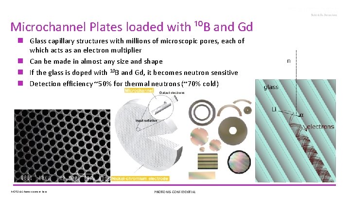 Microchannel Plates loaded with ¹⁰B and Gd Glass capillary structures with millions of microscopic