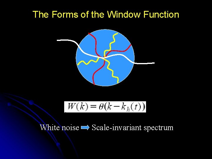 The Forms of the Window Function White noise Scale-invariant spectrum 
