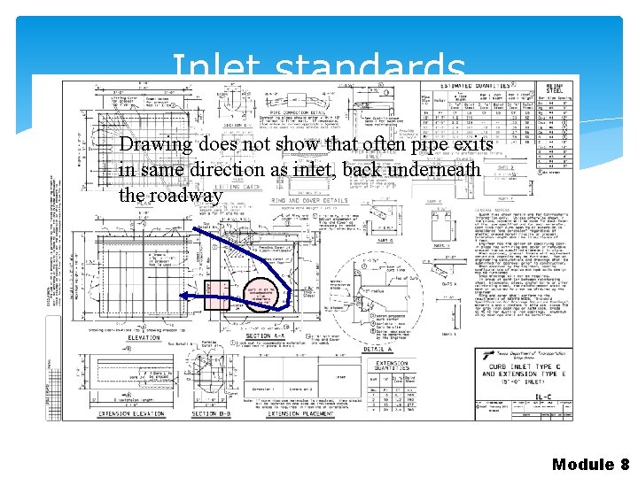 Inlet standards Drawing does not show that often pipe exits in same direction as