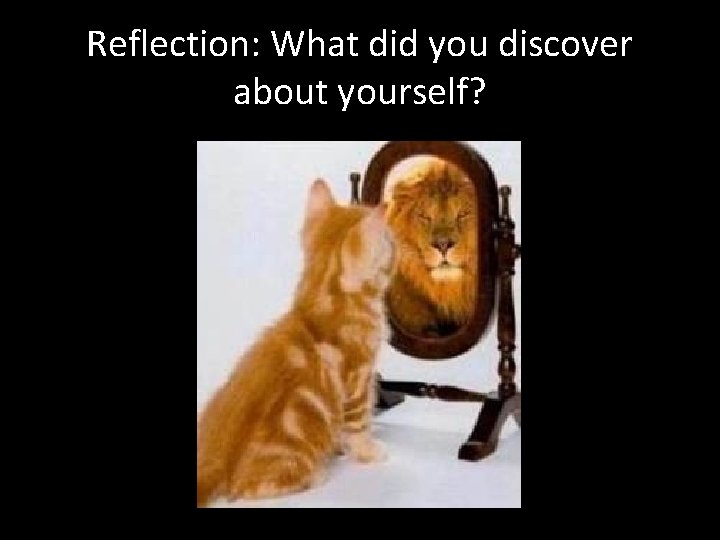 Reflection: What did you discover about yourself? 