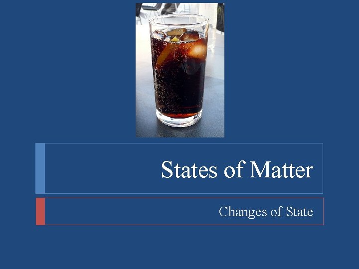 States of Matter Changes of State 