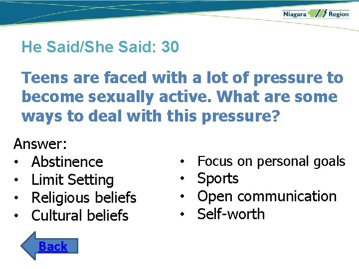 He Said/She Said: 30 Teens are faced with a lot of pressure to become