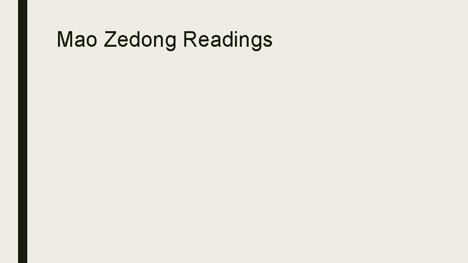 Mao Zedong Readings 