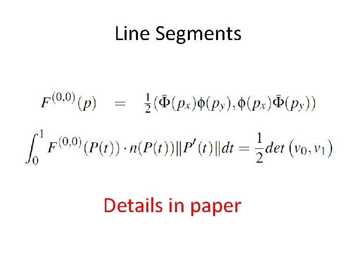 Line Segments Details in paper 