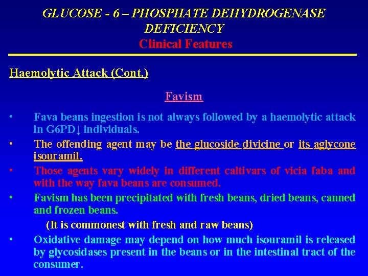Hereditary Haemolytic Anaemias Enzymopathies Glucose 6 Phosphate Dehydrogenase
