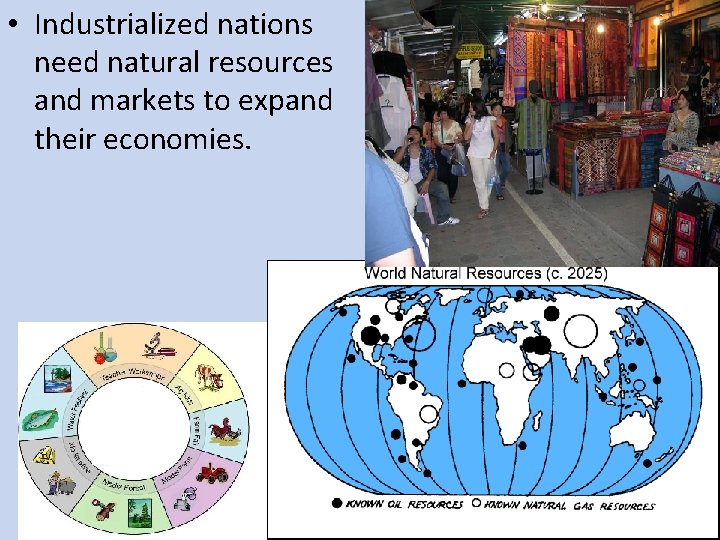  • Industrialized nations need natural resources and markets to expand their economies. 