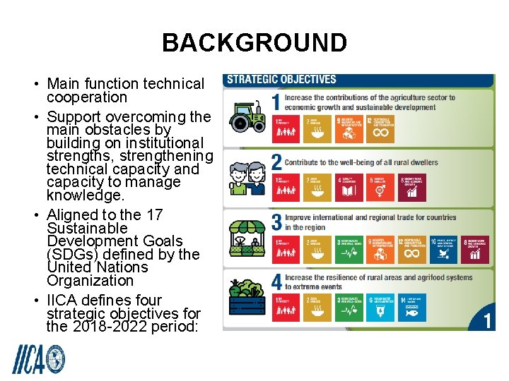 BACKGROUND • Main function technical cooperation • Support overcoming the main obstacles by building