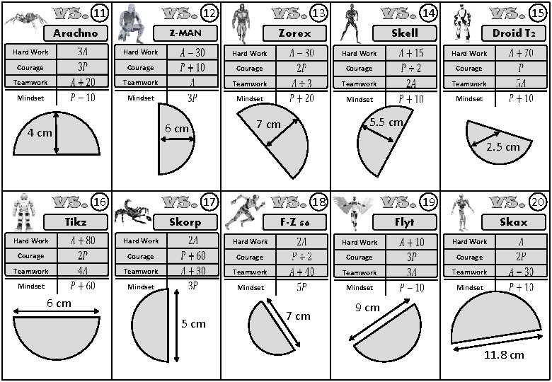 11 12 Arachno 13 14 Zorex Z-MAN 15 Skell Droid T 2 Hard Work