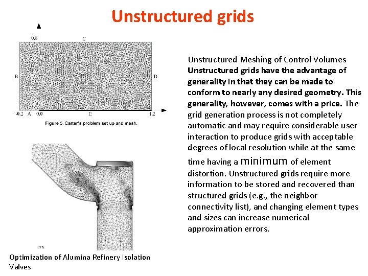 Unstructured grids Unstructured Meshing of Control Volumes Unstructured grids have the advantage of generality