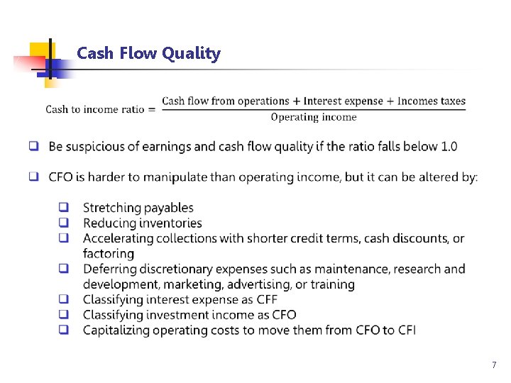 Cash Flow Quality 7 
